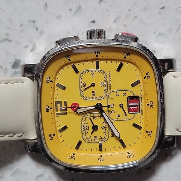 Michele Yellow and Silver Women's Watch - Picture 4 of 4